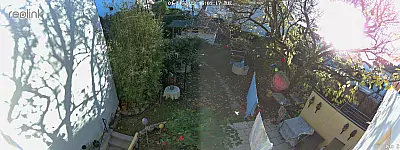 Reolink Duo 2 Testaufnahme bei Tag im Garten