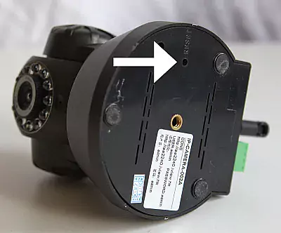 Resetknopf an einer IP-Kamera