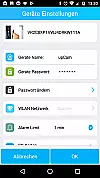 upCam Cyclone HD PRO App Android Einstellungen