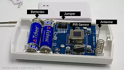 Geöffneter PIR-Sensor
